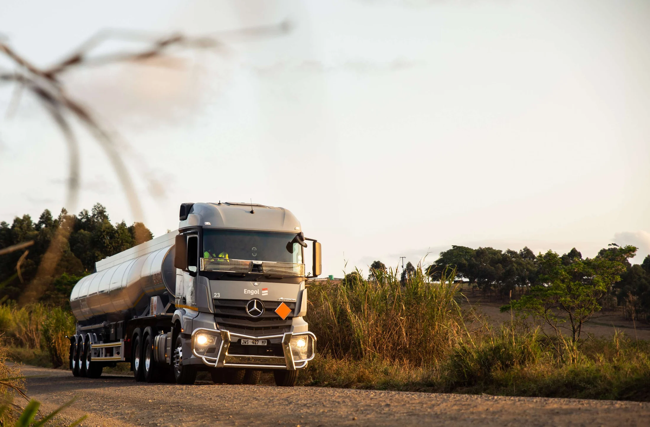 Engol branded bulk-delivery truck
